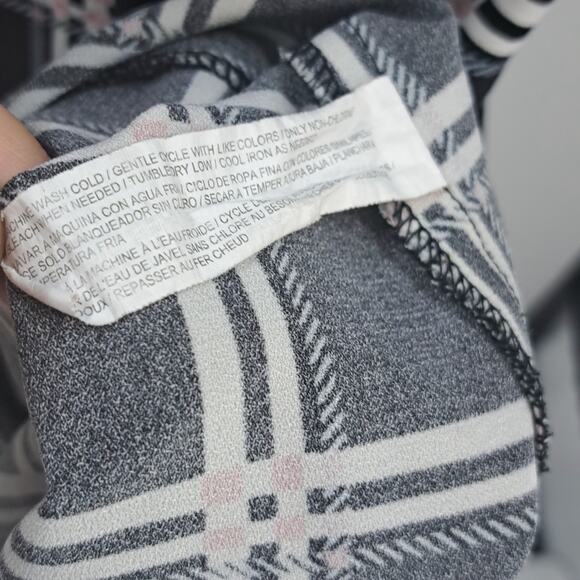 Eloquii Dress Plus 20 Plaid 3/4 Sleeve Fit & Flare Stretch Casual Black White - Picture 8 of 8